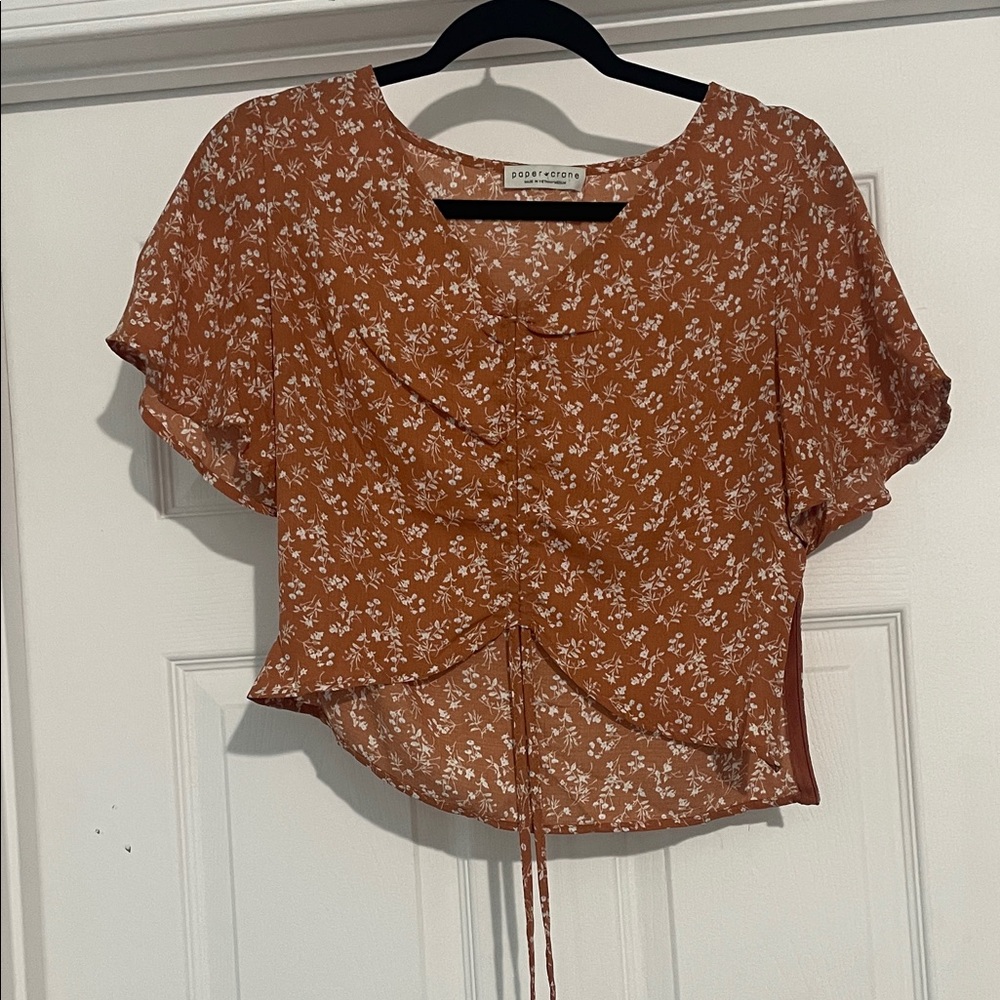 Paper Crane Rust Floral Blouse